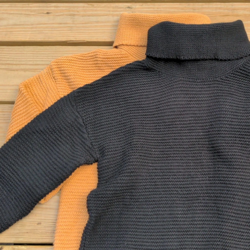 Women's Black and Orange Sweater Set